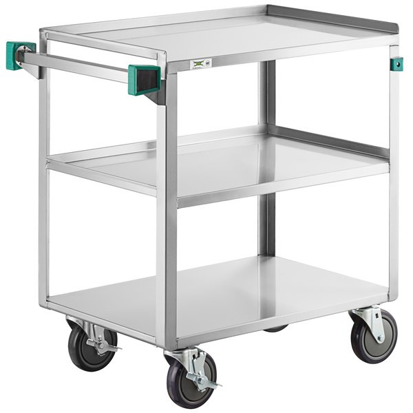 Regency 19" x 31" Three Shelf 18 Gauge 430 Stainless Steel Utility Cart - Fully Welded