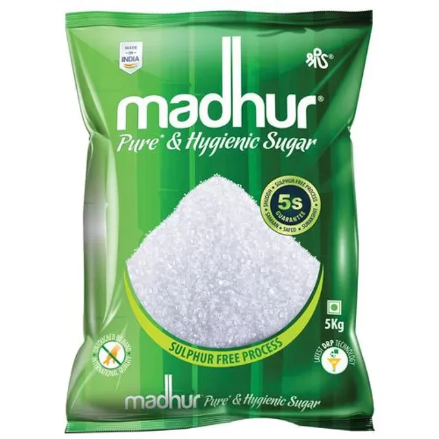 Madhur Sugar/Sakkare - Refined, 5 kg Pouch